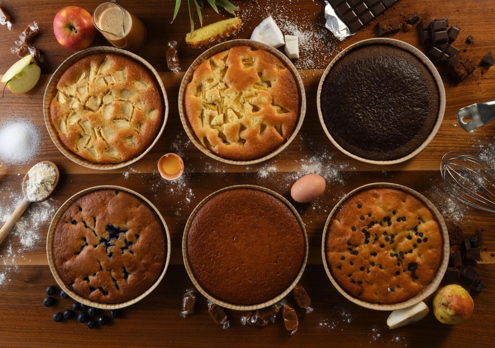 Photographie Shooting culinaire en studio autour de 6 tartes, de textures et des ingrédients bruts.