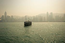 Photo Ferry et smog sur Hong Kong island 