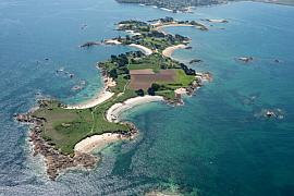 Photo Vue aérienne sur l'île Callot • Carantec